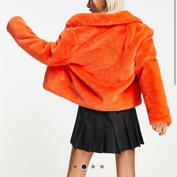 Orange Faux Fur Jacket - Picture 2 of 2